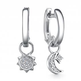 Серебряные серьги АЛЬКОР 02-4492/00КЦ-00 с фианитом 02-4492/00КЦ-00 фото