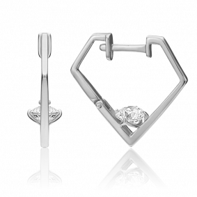 Серьги из белого золота Platina 02-4496-00-501-1120-38 с фианитом 02-4496-00-501-1120-38 фото