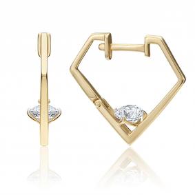 Серьги из лимонного золота Platina 02-4496-00-501-1130-38 с фианитом 02-4496-00-501-1130-38 фото