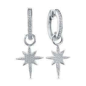 Серебряные серьги АЛЬКОР 02-4497/00КЦ-00 с фианитом 02-4497/00КЦ-00 фото