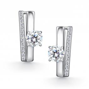 Серебряные серьги АЛЬКОР 02-4513/00КЦ-00 с фианитом 02-4513/00КЦ-00 фото