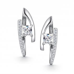 Серебряные серьги АЛЬКОР 02-4515/00КЦ-00 с фианитом 02-4515/00КЦ-00 фото