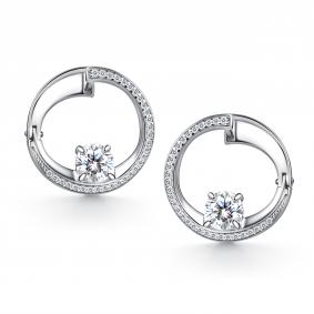 Серебряные серьги АЛЬКОР 02-4517/00КЦ-00 с фианитом 02-4517/00КЦ-00 фото