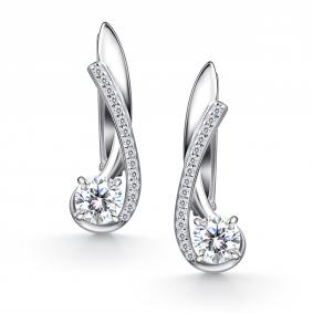Серебряные серьги АЛЬКОР 02-4519/00КЦ-00 с фианитом 02-4519/00КЦ-00 фото