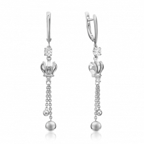 Серебряные серьги Platina 02-4522-00-401-0200-69 с фианитом 02-4522-00-401-0200-69 фото