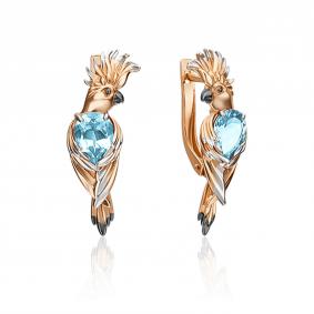 Золотые серьги Platina 02-4534-00-201-1110-57 с топазом 02-4534-00-201-1110-57 фото
