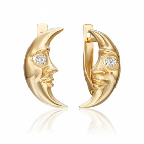 Серьги из лимонного золота Platina 02-4537-00-401-1130-03 с фианитом 02-4537-00-401-1130-03 фото