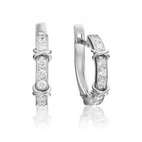 Серьги из белого золота Platina 02-4541-00-401-1120 с фианитом 02-4541-00-401-1120 фото