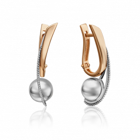 Серьги из комбинированного золота Platina 02-4551-00-000-1111-42 02-4551-00-000-1111-42 фото