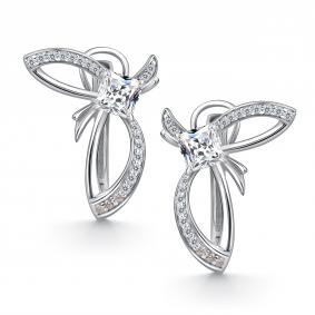 Серебряные серьги АЛЬКОР 02-4552/00КЦ-00 с фианитом 02-4552/00КЦ-00 фото