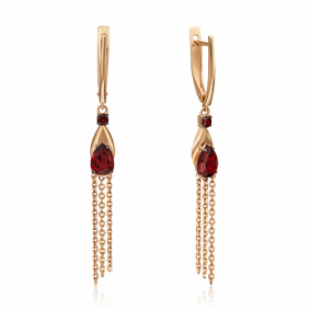 Золотые серьги Platina 02-4554-00-204-1110-57 с гранатом 02-4554-00-204-1110-57 фото