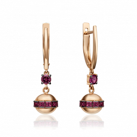 Золотые серьги Platina 02-4561-00-204-1110-46 с гранатом 02-4561-00-204-1110-46 фото