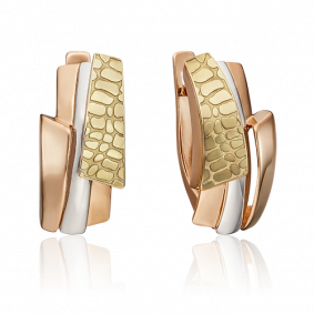 Серьги из комбинированного золота Platina 02-4566-00-000-1140-64 02-4566-00-000-1140-64 фото
