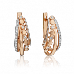 Серьги из комбинированного золота Platina 02-4576-00-401-1111-24 с фианитом 02-4576-00-401-1111-24 фото