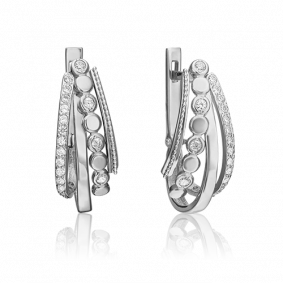 Серьги из белого золота Platina 02-4576-00-401-1120-24 с фианитом 02-4576-00-401-1120-24 фото