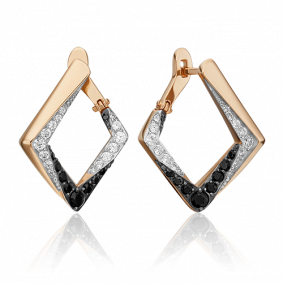 Золотые серьги Platina 02-4580-00-403-1110-24 с фианитом 02-4580-00-403-1110-24 фото