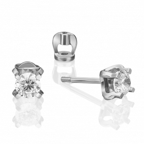 Серьги из белого золота Platina 02-4587-00-401-1120 с фианитом 02-4587-00-401-1120 фото