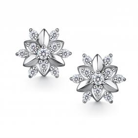 Серебряные серьги АЛЬКОР 02-4603/000М-00 с муассанитом 02-4603/000М-00 фото