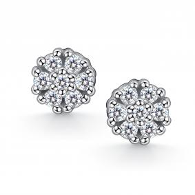 Серебряные серьги АЛЬКОР 02-4605/000М-00 с муассанитом 02-4605/000М-00 фото