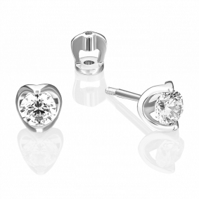 Серьги из белого золота Platina 02-4608-00-401-1120 с фианитом 02-4608-00-401-1120 фото