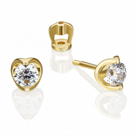 Серьги из лимонного золота Platina 02-4608-00-501-1130-38 с фианитом 02-4608-00-501-1130-38 фото