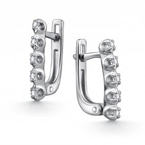 Серебряные серьги АЛЬКОР 02-4608/000М-00 с муассанитом 02-4608/000М-00 фото