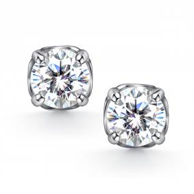 Серебряные серьги АЛЬКОР 02-4611/000М-00 с муассанитом 02-4611/000М-00 фото