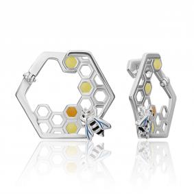 Серебряные серьги Platina 02-4676-00-000-0200-71 с эмалью 02-4676-00-000-0200-71 фото