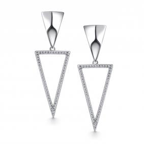 Серебряные серьги АЛЬКОР 02-4676/00КЦ-00 с фианитом 02-4676/00КЦ-00 фото