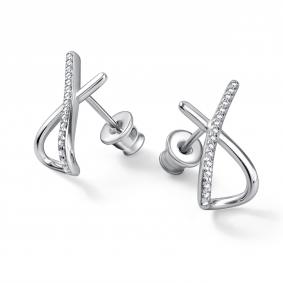 Серебряные серьги АЛЬКОР 02-4692/00КЦ-00 с фианитом 02-4692/00КЦ-00 фото