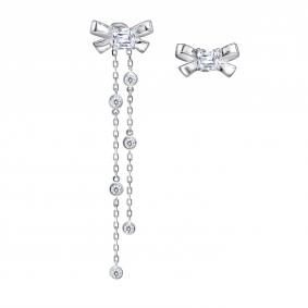 Серебряные серьги АЛЬКОР 02-4727/00КЦ-00 с фианитом 02-4727/00КЦ-00 фото