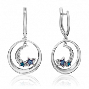 Серебряные серьги Platina 02-4742-00-000-0200-69 с эмалью 02-4742-00-000-0200-69 фото