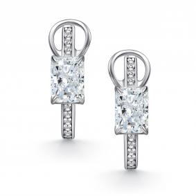 Серебряные серьги АЛЬКОР 02-4761/00БТ-00 с фианитом 02-4761/00БТ-00 фото