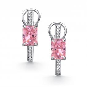 Серебряные серьги АЛЬКОР с бриллианитом и фианитом 02-4761/0БТ5-00 02-4761/0БТ5-00 фото