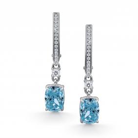 Серебряные серьги АЛЬКОР с бриллианитом и фианитом 02-4762/0БТ9-00 02-4762/0БТ9-00 фото