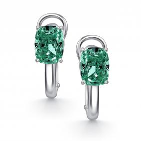 Серебряные серьги АЛЬКОР с бриллианитом 02-4763/0БТ4-00 02-4763/0БТ4-00 фото
