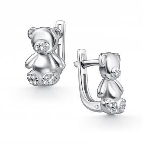 Серебряные серьги АЛЬКОР 02-4781/00КЦ-00 с фианитом 02-4781/00КЦ-00 фото