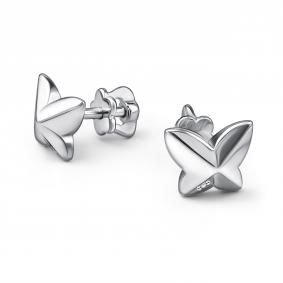 Серебряные серьги АЛЬКОР 02-4785/000Б-00 с бриллиантом 02-4785/000Б-00 фото