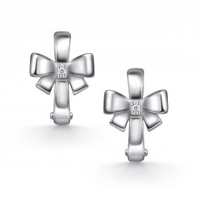 Серебряные серьги АЛЬКОР 02-4789/00КЦ-00 с фианитом 02-4789/00КЦ-00 фото