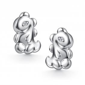 Серебряные серьги АЛЬКОР 02-4792/00КЦ-00 с фианитом 02-4792/00КЦ-00 фото