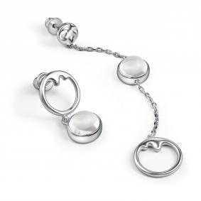 Серебряные серьги АЛЬКОР 02-4825/00ГХ-00 с горным хрусталём 02-4825/00ГХ-00 фото