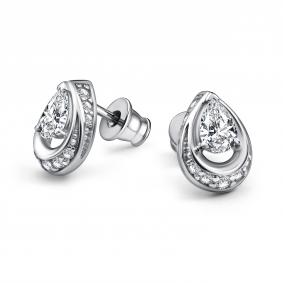 Серебряные серьги АЛЬКОР 02-4842/00КЦ-00 с фианитом 02-4842/00КЦ-00 фото