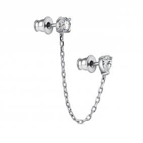 Одиночная серьга из серебра АЛЬКОР с фианитом 02-4845/00КЦ-00 02-4845/00КЦ-00 фото