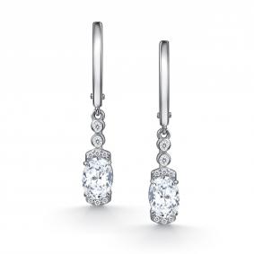 Серебряные серьги АЛЬКОР 02-4852/00ГХ-00 с фианитом и горным хрусталём 02-4852/00ГХ-00 фото
