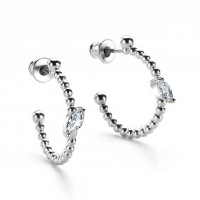 Серебряные серьги АЛЬКОР 02-4888/00КЦ-00 с фианитом 02-4888/00КЦ-00 фото