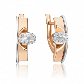 Серьги из комбинированного золота Platina 02-4904-00-201-1111 с топазом 02-4904-00-201-1111 фото