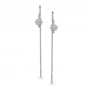 Серебряные серьги АЛЬКОР 02-4915/00КЦ-00 с фианитом 02-4915/00КЦ-00 фото