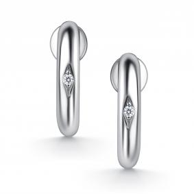 Серебряные серьги АЛЬКОР 02-4916/00КЦ-00 с фианитом 02-4916/00КЦ-00 фото