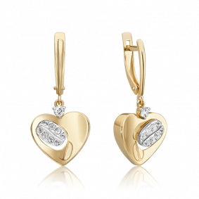 Серьги из комбинированного золота Platina 02-4918-00-201-1121 с топазом 02-4918-00-201-1121 фото