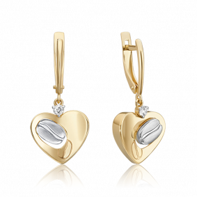 Серьги из комбинированного золота Platina 02-4918-01-201-1121 с топазом 02-4918-01-201-1121 фото